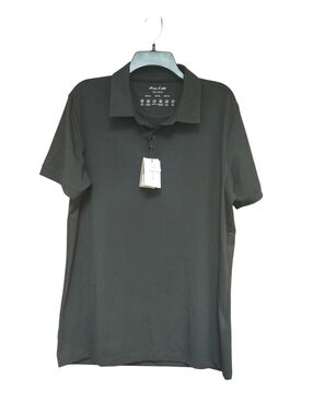 NWT Porter & Ash Men's Black Polo Shirt with Classic Collar Size XL
